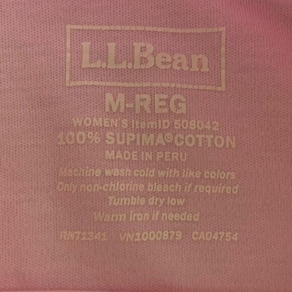 L.L. BEAN Women’s Pima 100% Cotton Cowl Neck Long Sleeve Tee Pink Size Medium - Picture 7 of 9